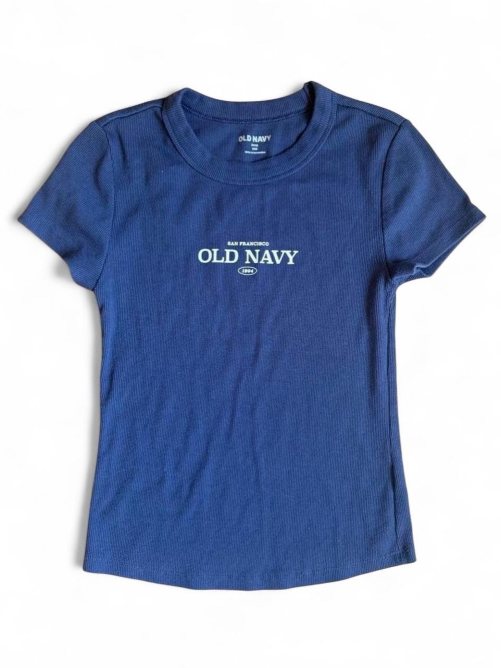 Old Navy Girls' Blue Short Sleeve Logo Tee